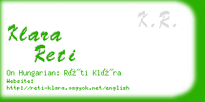 klara reti business card